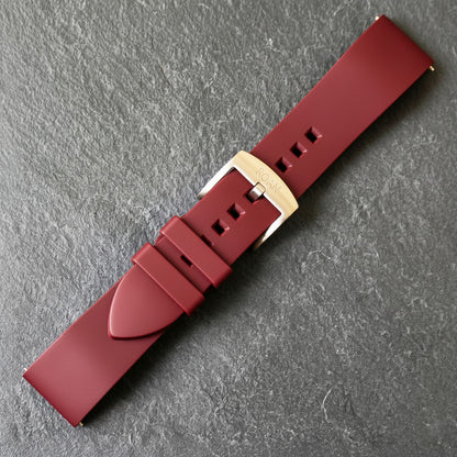ROANSTRAPS | "Crimson" - Premium FKM Rubber Watch Strap, Grade 5 Titanium Hardware (Custom Engraving Included)