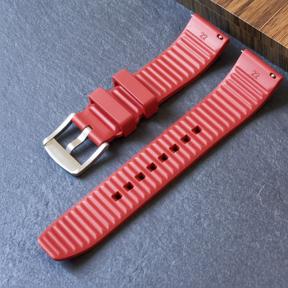 ROANSTRAPS | "Dual-Track Velocity" - Premium FKM Rubber Watch Strap, Grade 5 Titanium Hardware (Custom Engraving Included)