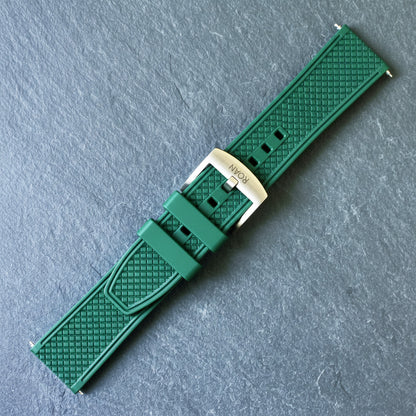 ROANSTRAPS | "Forest Grid" - Premium FKM Rubber Watch Strap, Grade 5 Titanium Hardware (Custom Engraving Included)