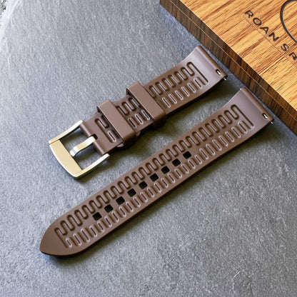 ROANSTRAPS | "Espresso" - Premium FKM Rubber Watch Strap, Grade 5 Titanium Hardware (Custom Engraving Included)