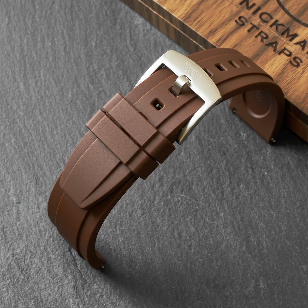 ROANSTRAPS | "Crimson Power" - Bold FKM Rubber Watch Strap, Grade 5 Titanium Hardware (Custom Engraving Included)