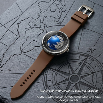 ROANSTRAPS | "Espresso" - Premium FKM Rubber Watch Strap, Grade 5 Titanium Hardware (Custom Engraving Included)