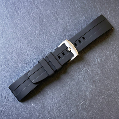 ROANSTRAPS | "Dual-Track Stealth" - Premium FKM Rubber Watch Strap, Grade 5 Titanium Hardware (Custom Engraving Included)