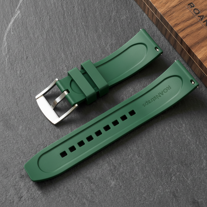 ROANSTRAPS | "Dune Forest" - Minimalist FKM Rubber Watch Strap, Grade 5 Titanium Hardware (Custom Engraving Included)