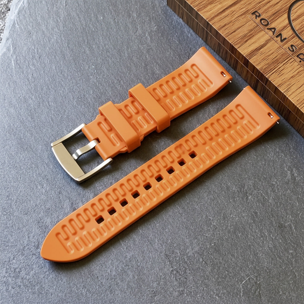 ROANSTRAPS | "Magma" - Premium FKM Rubber Watch Strap, Grade 5 Titanium Hardware (Custom Engraving Included)