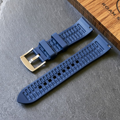 ROANSTRAPS | "Ocean Flow" - Premium FKM Rubber Watch Strap, Grade 5 Titanium Hardware (Custom Engraving Included)