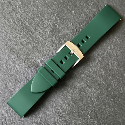ROANSTRAPS | "Forest" - Premium FKM Rubber Watch Strap, Grade 5 Titanium Hardware (Custom Engraving Included)