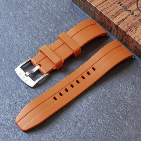 ROANSTRAPS | "Dual-Track Ignition" - Premium FKM Rubber Watch Strap, Grade 5 Titanium Hardware (Custom Engraving Included)